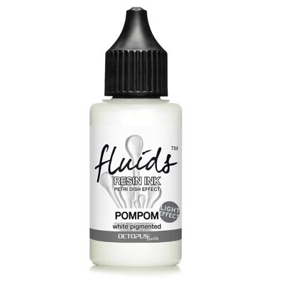 Fluids Resin Ink POMPOM, epoxy & UV resin, effect white