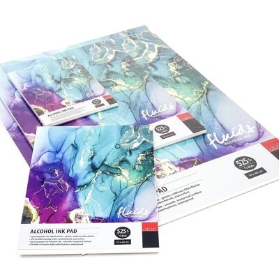 Alcohol Ink Paper, 15 sheets bound, 525g/m² 12 x 17 cm