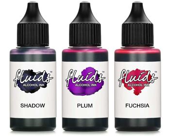 Lot de 3 encres à alcool 30 ml SHADOW, PRUNE, FUCHSIA 1