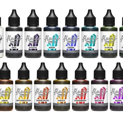 15x 30 ml Fluids Resin Ink Set, Alcohol Ink for epoxy resin