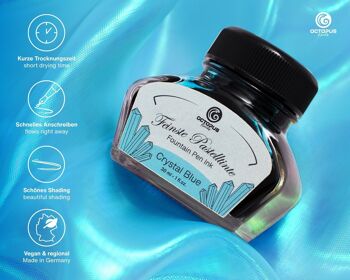 Stylo plume encre bleu pastel "Crystal Blue" 30 ml 2