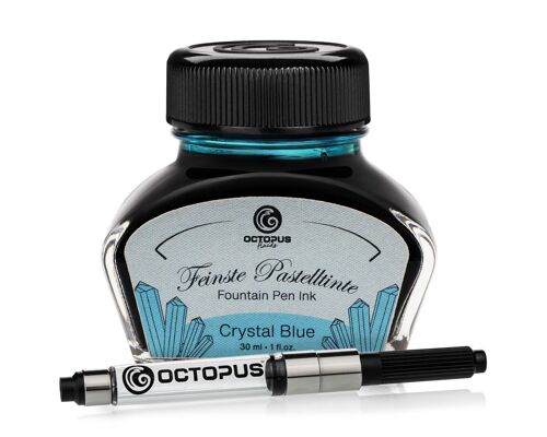 Encre à écrire bleu pastel "Crystal Blue" 30 ml avec convertisseur