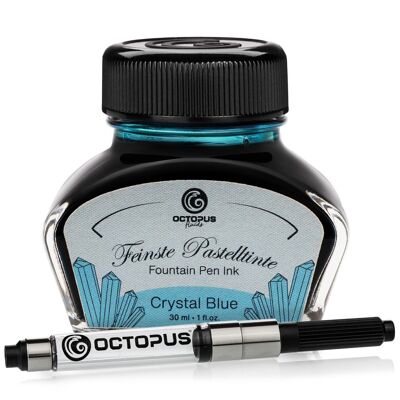 Encre à écrire bleu pastello "Crystal Blue" 30 ml con convertitore