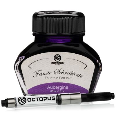 Writing ink aubergine 30 ml with converter