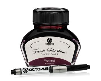 Encre à écrire rouge vin 30 ml avec convertisseur 1