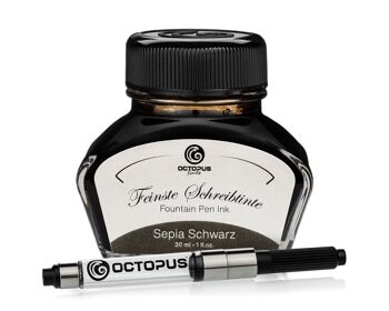 Encre d'écriture sépia noir 30 ml avec convertisseur 1