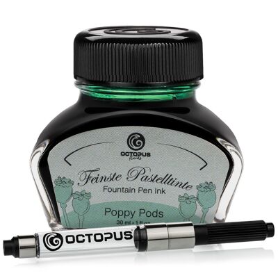 Writing ink pastel green "Poppy Pods" 30 ml with converter