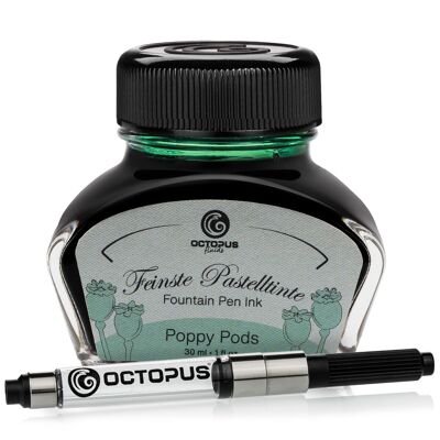 Inchiostro da scrittura verde pastello "Poppy Pods" 30 ml con convertitore