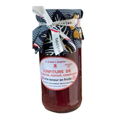 Confiture de framboise, goyave et coquelicot