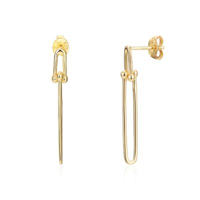 Link earrings - 30 mm - gold plated