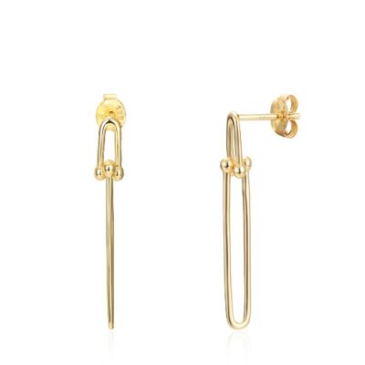 Link earrings - 30 mm - gold plated