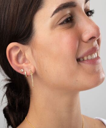 Boucles d'oreilles maillons - 30 mm - plaqué or 2