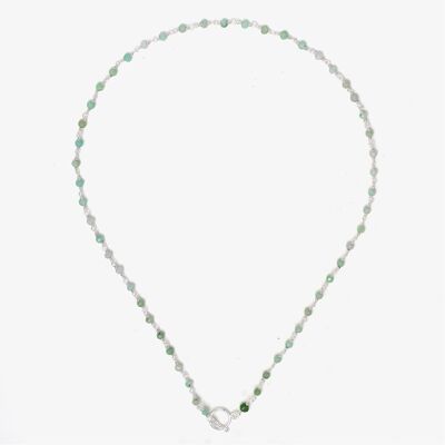 Mineral necklace - 40cm - chrysoprase - silver