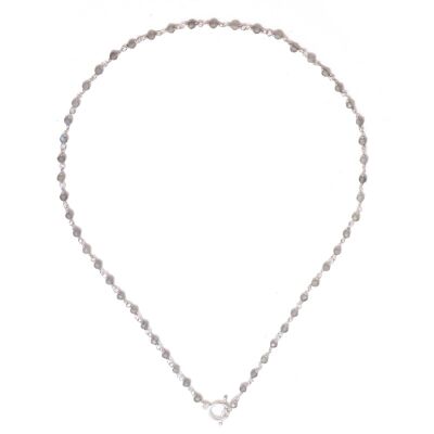 Mineral necklace - 40cm - labradorite - silver