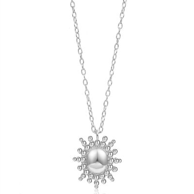 Sun necklace - 38+5mm - rhodium silver