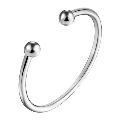 Silver ring - balls - rhodium silver - 12