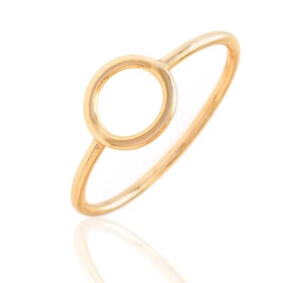 -Silver ring - gold plated silver - 10 -