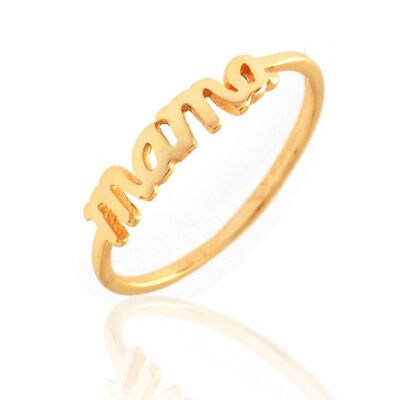 Silver ring - mom - 12 - gold plated silver
