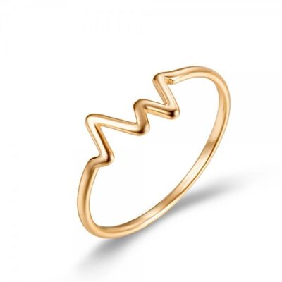 Anillo plata - ondas - plata chapado oro - 10