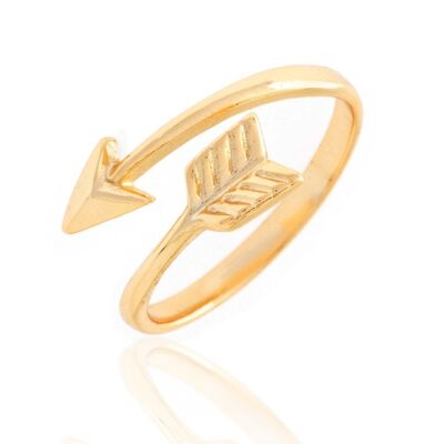 Silver ring - arrow - 14 - gold plated silver