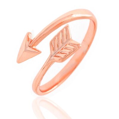 Silver ring - arrow - 12 - rose plated silver