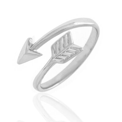 Silver ring - v - rhodium plated silver - 12 -