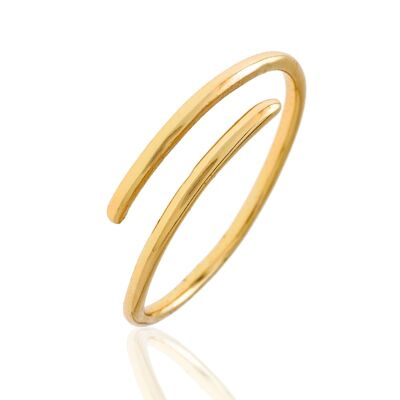 Open silver ring - gold plated - 10