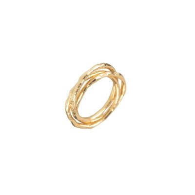 Anello in argento - 3 anelli - placcato oro - 10