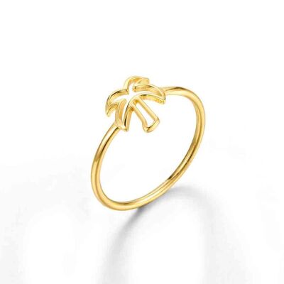 Silver ring - palm tree - 12 - gold plated silver