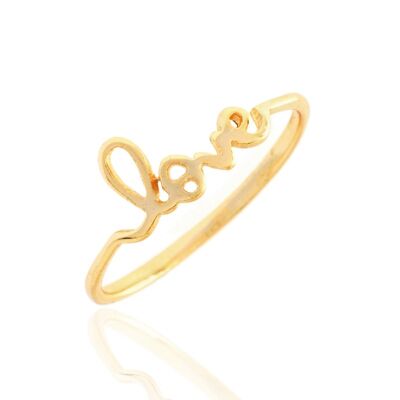 Anillo plata - love - 12 - plata chapado oro -