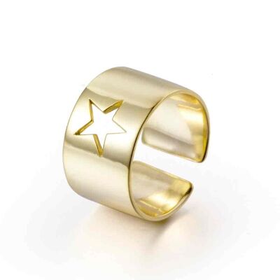 Bague - étoile - 10 - plaqué or