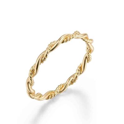 Silver ring - braid - 12 - gold plated silver
