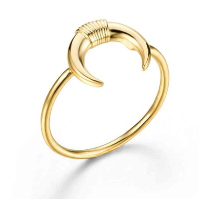 Silver ring - horn - gold plated silver - 10