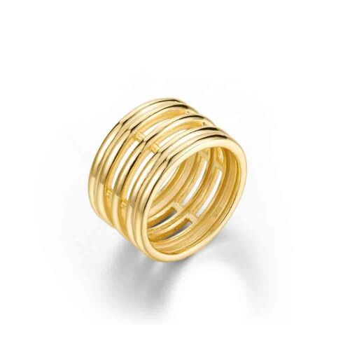 Anillo triple - 12mm - 16 - chapado oro