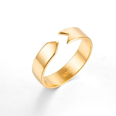 Silver ring - arrow - 12 - gold plated silver -
