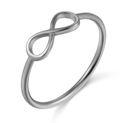 Silver ring - infinity - rhodium silver - 12