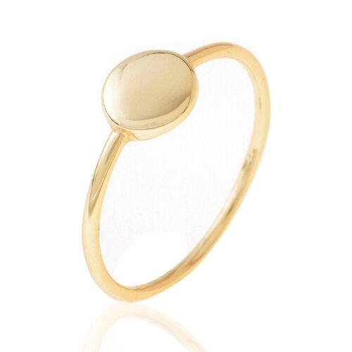 Anillo plata - circulo - 12 - plata chapado oro -