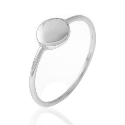 Silver ring - circle - rhodium silver - 10