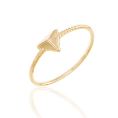 Silver ring - pyramid - 12 - gold plated silver