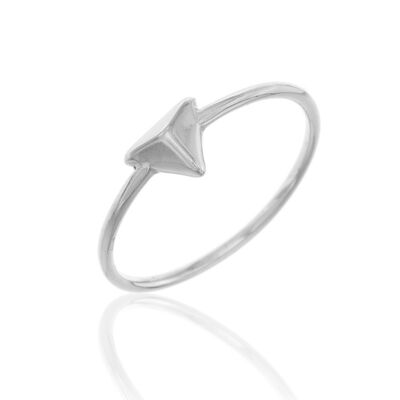 Silver ring - pyramid - rhodium silver - 12