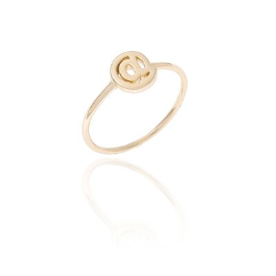 Silver ring @ - 12 - gold plated silver