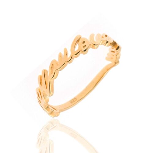 Anillo plata - love you - 12 - plata chapado oro