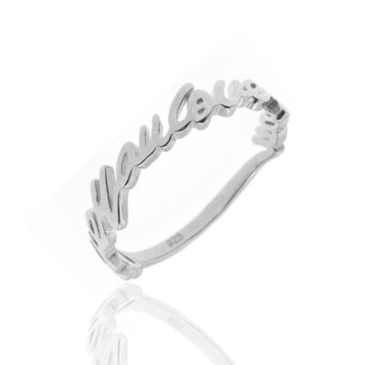 Anillo plata - love you - plata rodiada - 12