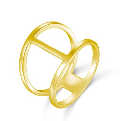 Silver ring - double - 12 - gold plated silver