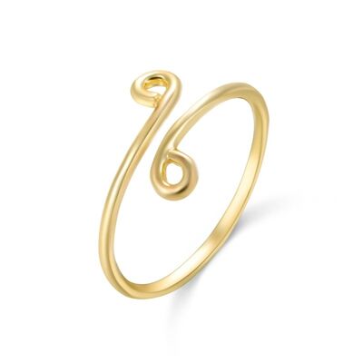 Silver ring - modernist - 12 - gold plated silver