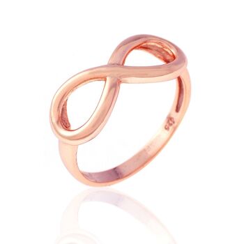 Bague argent - infini 20*6 - argent plaqué rose - 10