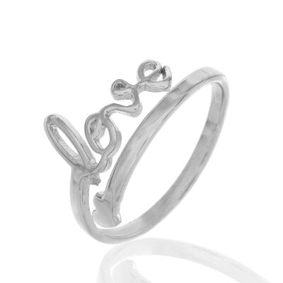 Silver ring - love - 12 - rhodium silver
