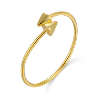 Silver ring - cone - 12 - gold plated