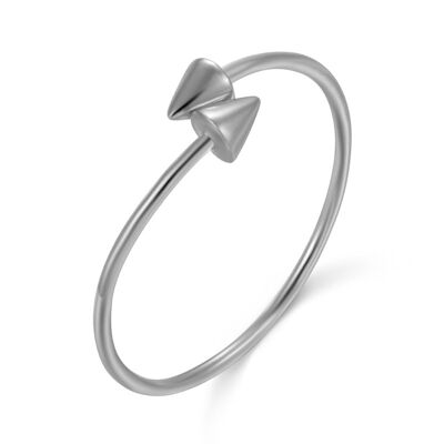 Silver ring - cone - rhodium silver - 12