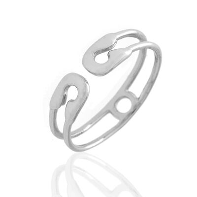 Silver ring - circle - rhodium silver - 12